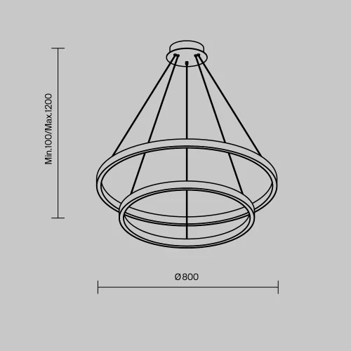 Люстра подвесная LED Rim MOD058PL-L74WK Maytoni белая на 1 лампу, основание белое в стиле современный хай-тек минимализм кольца фото 6