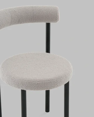 Стул обеденный Флорео букле светло-серый УТ000041336 Stool Group, серый/букле, ножки/металл/чёрный, размеры - ***** фото 7