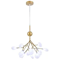 Светильник подвесной GRACE 75124/12С GOLD SATIN Natali Kovaltseva белый 18 ламп, основание золотое в стиле современный ветви