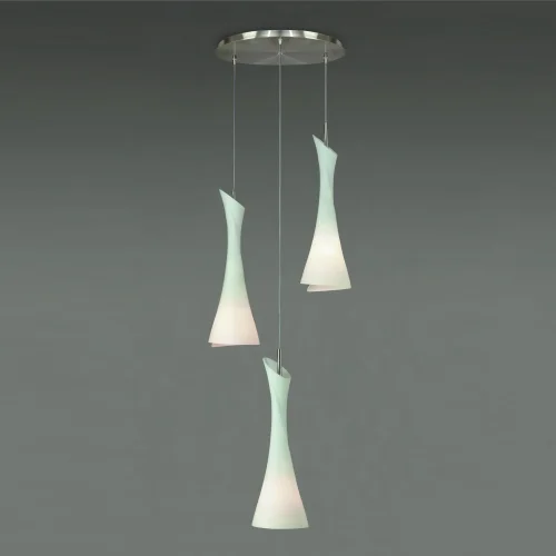 Светильник подвесной ZACK 0770 Mantra Испания белый 3 лампы, основание матовое никель в стиле современный минимализм  фото 2