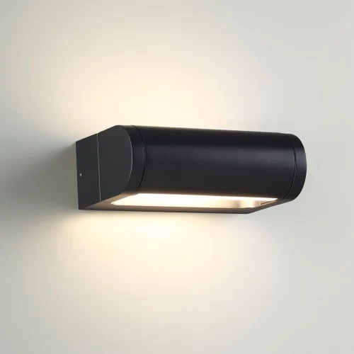 Настенный светильник LED уличный Twinset 7117/12WL Odeon Light уличный IP65 чёрный на 1 лампу, плафон чёрный в стиле хай-тек современный LED фото 3 Настенный светильник LED уличный Twinset 7117/12WL Odeon Light уличный IP65 чёрный на 1 лампу, плафон чёрный в стиле хай-тек современный LED фото 3