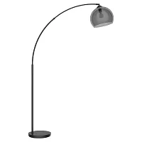 Торшер LSP-0636 Lussole изогнутый серый 1 лампа, основание чёрное в стиле современный
