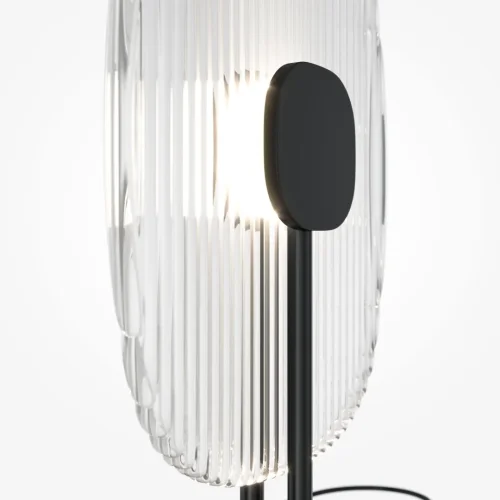 Настольная лампа LED Eclipse MOD152TL-L1BK Maytoni прозрачная 1 лампа, основание чёрное металл в стиле арт-деко  фото 2