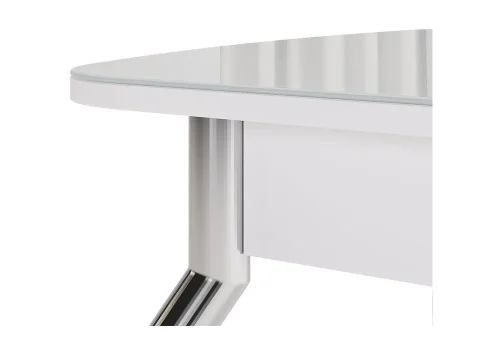 Стеклянный стол Танго белый / белый 454589 Woodville столешница белая из стекло фото 4