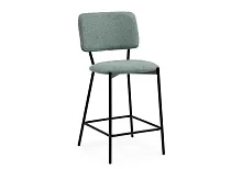 Полубарный стул Reparo bar olive / black 15662 Woodville, оливковый/букле, ножки/металл/чёрный, размеры - ****480*480