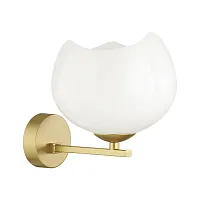 Бра Waterlily 4873/1W Odeon Light белый 1 лампа, основание золотое в стиле современный 