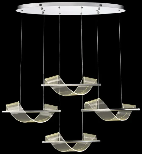 Светильник подвесной LED Hilda WE452.04.123 Wertmark прозрачный 4 лампы, основание хром в стиле арт-деко современный 