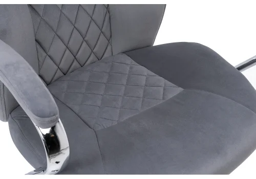 Компьютерное кресло Aragon dark grey 11902 Woodville, серый/велюр, ножки/металл/хром, размеры - *1220***640*720 фото 6