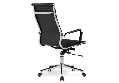 Компьютерное кресло Reus black / chrome 15211 Woodville, чёрный/экокожа, ножки/металл/хром, размеры - *1140***620*650 фото 5