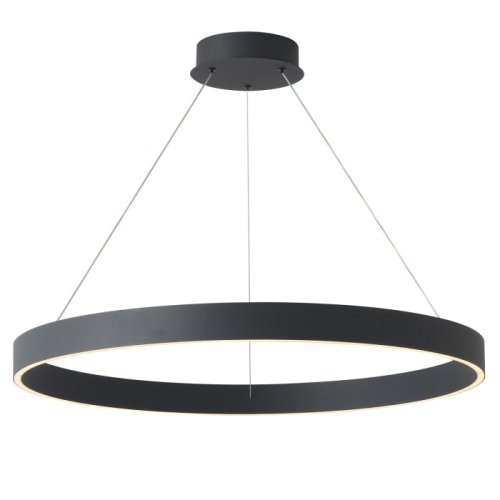Люстра подвесная ЛЕД с пультом TRON SP70W LED BLACK Crystal Lux белая на 1 лампу, основание чёрное в стиле минимализм кольца с пультом фото 3