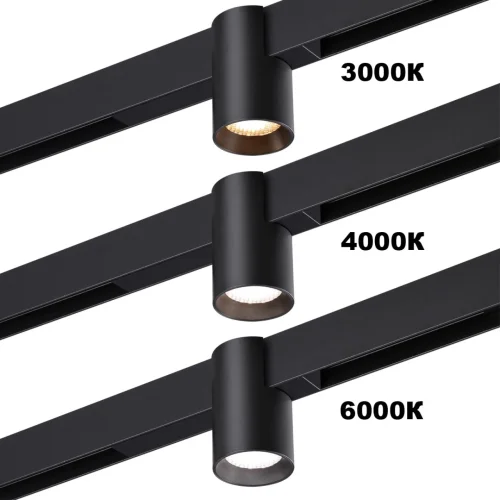 Трековый светильник LED с переключателем цветовой темперетуры Vector 359954 Novotech чёрный для шинопроводов серии Vector чёрный фото 3