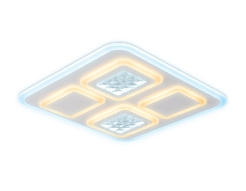 Люстра потолочная LED с пультом Acrylica Ice FA259 Ambrella light белая на 1 лампа, основание белое в стиле современный хай-тек с пультом квадраты фото 2