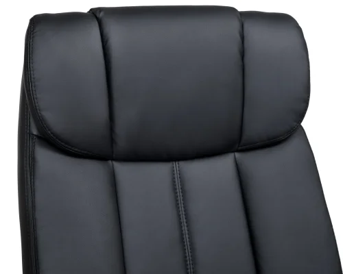 Офисное кресло для руководителей 107B-LMR RONALD, цвет чёрный Dobrin, чёрный/экокожа, ножки/металл/хром, размеры - 1130*1190***720*720 фото 10