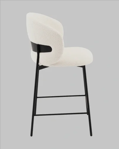 Стул полубарный Блейз букле белый УТ000041389 Stool Group, белый/букле, ножки/металл/чёрный, размеры - ***** фото 3