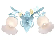 Бра Fiori di rose W184.2 Lucia Tucci белый 2 лампы, основание голубое в стиле флористика прованс 