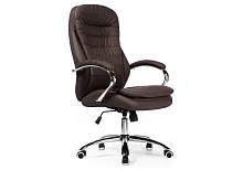 Компьютерное кресло Tomar коричневое 1743 Woodville, коричневый/искусственная кожа, ножки/металл/хром, размеры - *1260***680*680