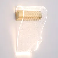 Бра LED Calvert LSP-7370 Lussole прозрачный на 1 лампу, основание матовое золото в стиле хай-тек современный 