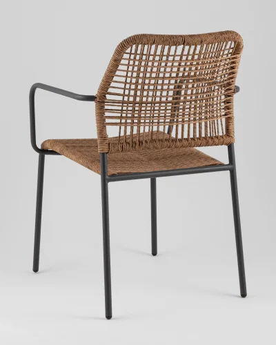 Стул Solaia, светло-коричневый УТ000039918 Stool Group, коричневый/ротанг, ножки/металл/чёрный, размеры - *800**** фото 4