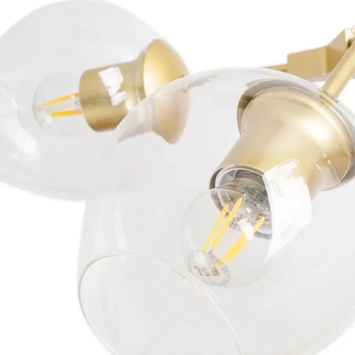 Люстра подвесная Yuka A4103SP-6GO Arte Lamp прозрачная на 6 ламп, основание золотое в стиле современный шар фото 3