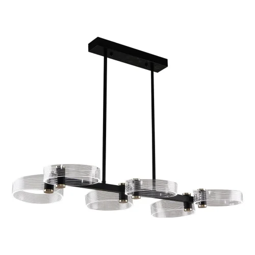 Светильник подвесной LED с пультом Cloud 10242/6LED Escada прозрачный на 1 лампу, основание чёрное в стиле хай-тек с пультом Светильник подвесной LED с пультом Cloud 10242/6LED Escada прозрачный на 1 лампу, основание чёрное в стиле хай-тек с пультом