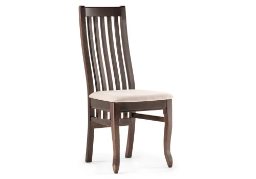 Деревянный стул Арлет ткань Tenerife latte / венге коричневый 615255 Woodville, бежевый/ткань, ножки/массив дерева/венге коричневый, размеры - *1020****
