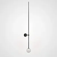 Настенный светильник LINES Ball 150 Black 178055-26 ImperiumLoft белый 1 лампа, основание чёрное в стиле минимализм 