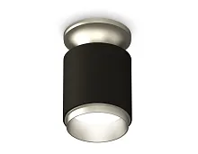 Светильник накладной Techno spot XS6302141 Ambrella light чёрный 1 лампа, основание серебряное в стиле модерн круглый