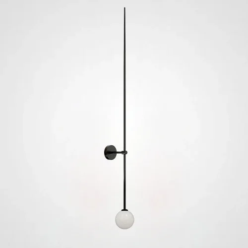 Настенный светильник LINES Ball 150 Black 178055-26 ImperiumLoft белый на 1 лампа, основание чёрное в стиле минимализм 