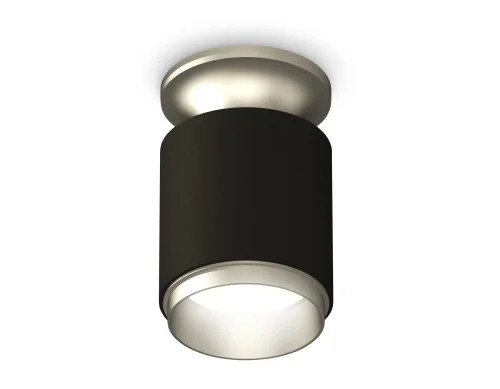 Светильник накладной Techno spot XS6302141 Ambrella light чёрный 1 лампа, основание серебряное в стиле современный круглый