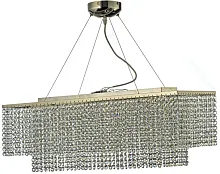Люстра подвесная хрустальная Milano E 1.5.70X25.502 N Arti Lampadari прозрачная на 8 ламп, основание никель в стиле арт-деко 