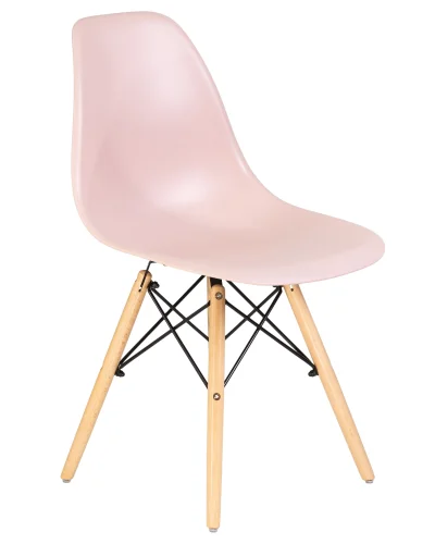 Стул обеденный 638PP-LMZL DSW, цвет сиденья светло-розовый (PK-02), цвет основания светлый бук Dobrin, розовый/, ножки/металл/светлый бук, размеры - ****460*530 фото 3