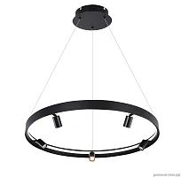 Светильник подвесной LED James MR2201-1PL MyFar чёрный 1 лампа, основание чёрное в стиле хай-тек современный кольца