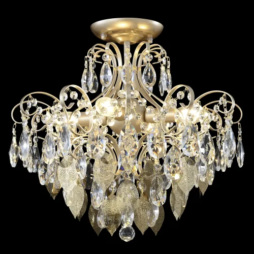 Люстра потолочная ESMIRALDA PL4 GOLD Crystal Lux прозрачная на 4 лампы, основание золотое в стиле арт-деко фото 3