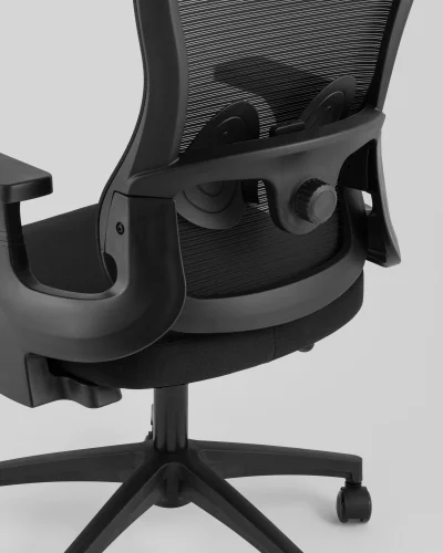 Кресло офисное TopChairs Petal, черный УТ000040045 Stool Group, чёрный/сетка текстиль, ножки/полимер/чёрный, размеры - 960*1160**** фото 3