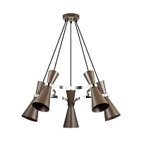 Люстра подвесная лофт Quinn 4417/5 Lumion коричневая на 5 ламп, основание коричневое в стиле лофт 