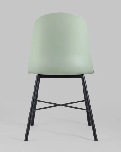 Стул Shell с мягким сиденьем серо-зеленый УТ000005381 Stool Group, зелёный/ткань, ножки/металл/чёрный, размеры - ***** фото 5