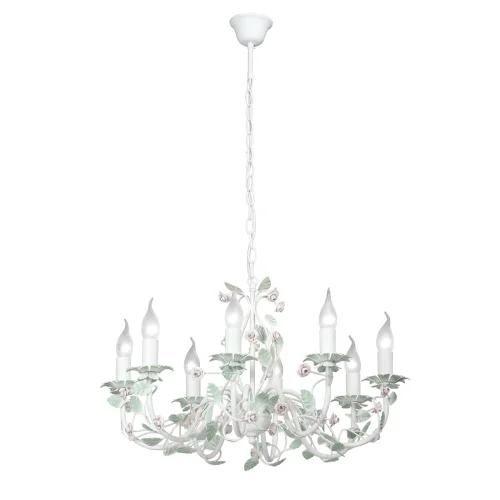 Люстра подвесная V1782-0/8 Vitaluce без плафона на 8 ламп, основание белое в стиле флористика 