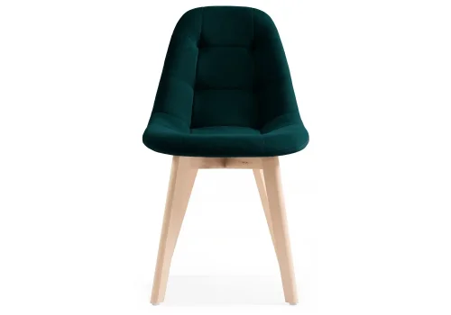 Деревянный стул Filip green / wood 15100 Woodville, зелёный/велюр, ножки/массив бука дерево/натуральный, размеры - ****460*530 фото 3