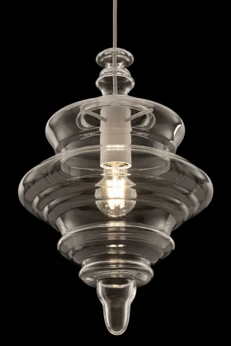 Светильник подвесной Trottola P057PL-01W Maytoni прозрачный 1 лампа, основание белое в стиле современный выдувное фото 4
