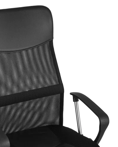 Кресло офисное TopChairs Benefit NEW, черное УТ000005410 Stool Group, чёрный/ткань, ножки/металл/хром, размеры - 1130*1230***625*645 фото 3