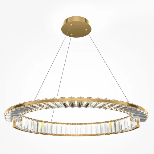 Люстра подвесная LED Krone P097PL-L36BS3K1 Maytoni прозрачная на 1 лампу, основание латунь в стиле современный кольца фото 3