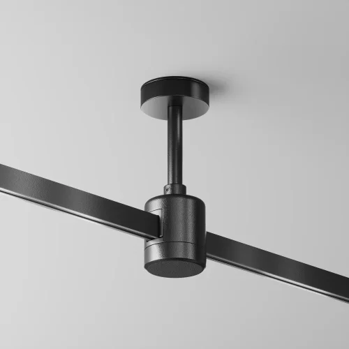 Крепление потолочное Short 78мм с прямым коннектором питания Magnetic trаck system Flarity TRA156C-IPC1-B Maytoni чёрный в стиле для светильников серии Magnetic trаck system Flarity flarity магнитная фото 5