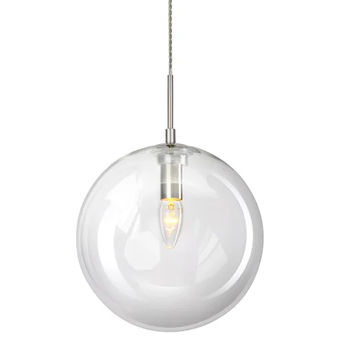 Светильник подвесной Томми CL102631 Citilux прозрачный 1 лампа, основание матовое хром в стиле современный шар фото 2