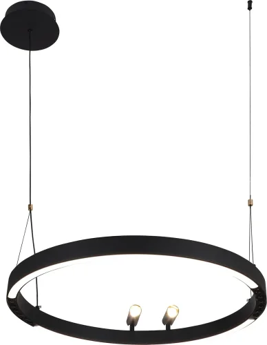Светильник подвесной LED Slinga 4474-1P F-promo чёрный на 1 лампу, основание чёрное в стиле современный кольца