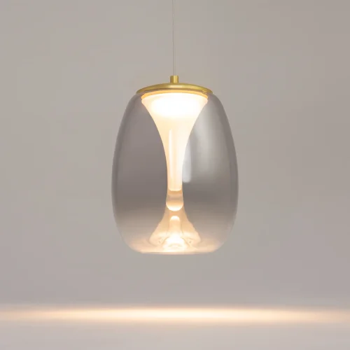 Светильник подвесной LED Splash MOD282PL-L8G3K Maytoni серый чёрный на 1 лампу, основание золотое в стиле современный фото 6