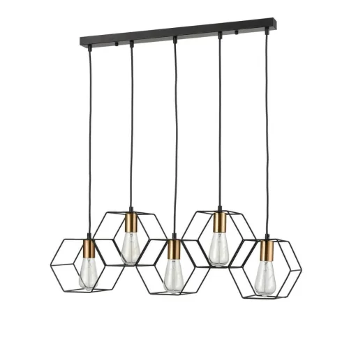 Светильник подвесной лофт Luca VL6232P05 Vele Luce чёрный на 5 ламп, основание чёрное в стиле лофт 