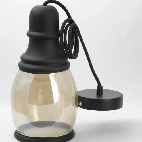 Светильник подвесной лофт Tonawanda GRLSP-9690 Lussole янтарный 1 лампа, основание чёрное в стиле лофт  фото 3
