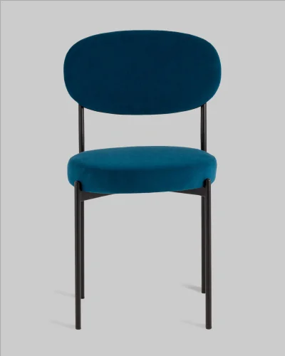 Стул Бриф DD велюр синий УТ000041429 Stool Group, синий/велюр, ножки/металл/чёрный, размеры - *830**** фото 2