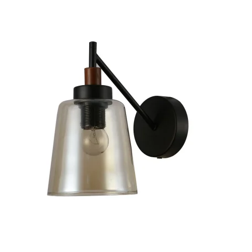 Бра лофт Tinnitus 2632-1W F-promo бежевый янтарный на 1 лампа, основание чёрное в стиле лофт кантри  фото 3