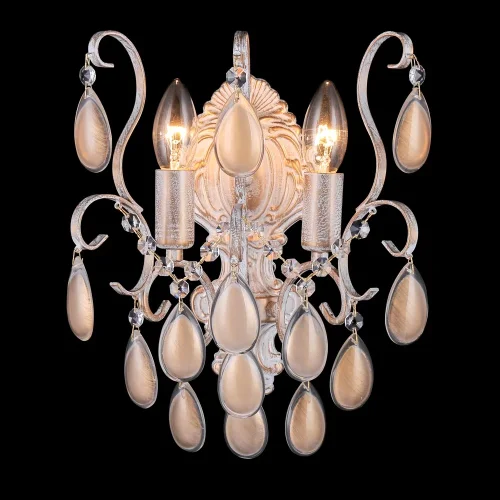 Бра  SEVILIA AP2 GOLD Crystal Lux золотой на 2 лампы, основание белое в стиле арт-деко 